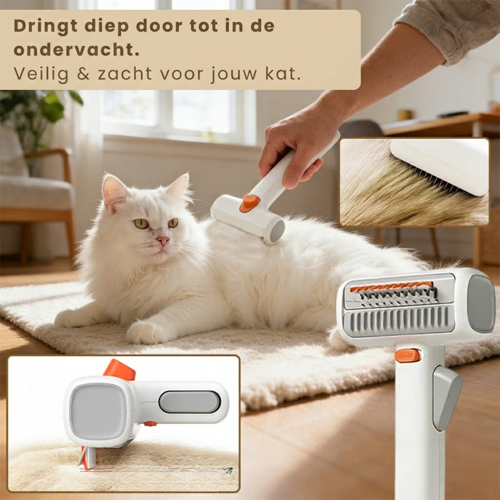 KlitFree – 2-in-1 Kattekam mod Filtre & Løse Hår