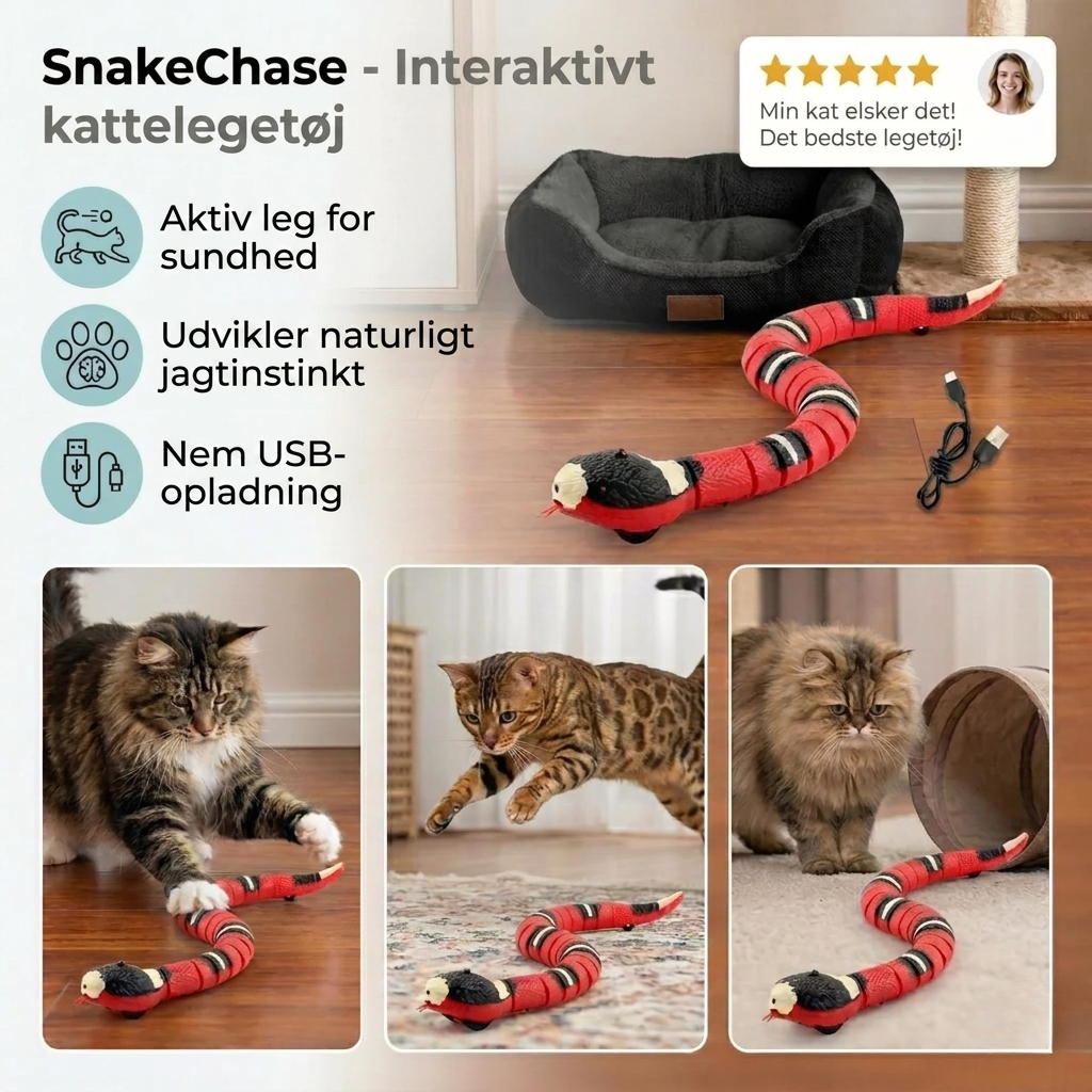 SnakeChase – Interaktivt Slange Kattelegetøj