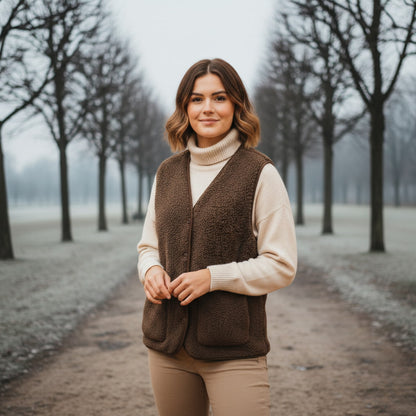 Ella | Women Spring casual Warm Sherpa Vest