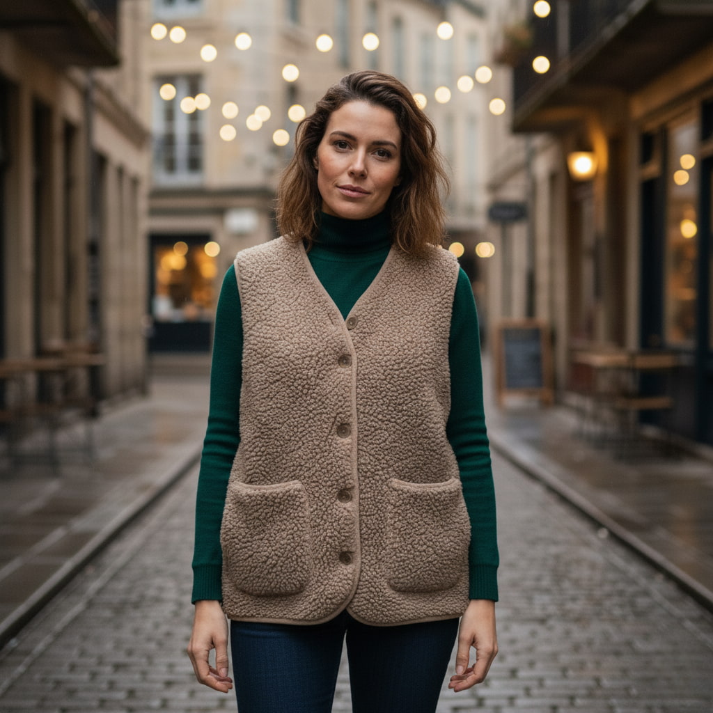Ella | Women Spring casual Warm Sherpa Vest
