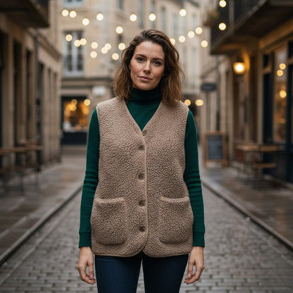 Ella | Women Spring casual Warm Sherpa Vest