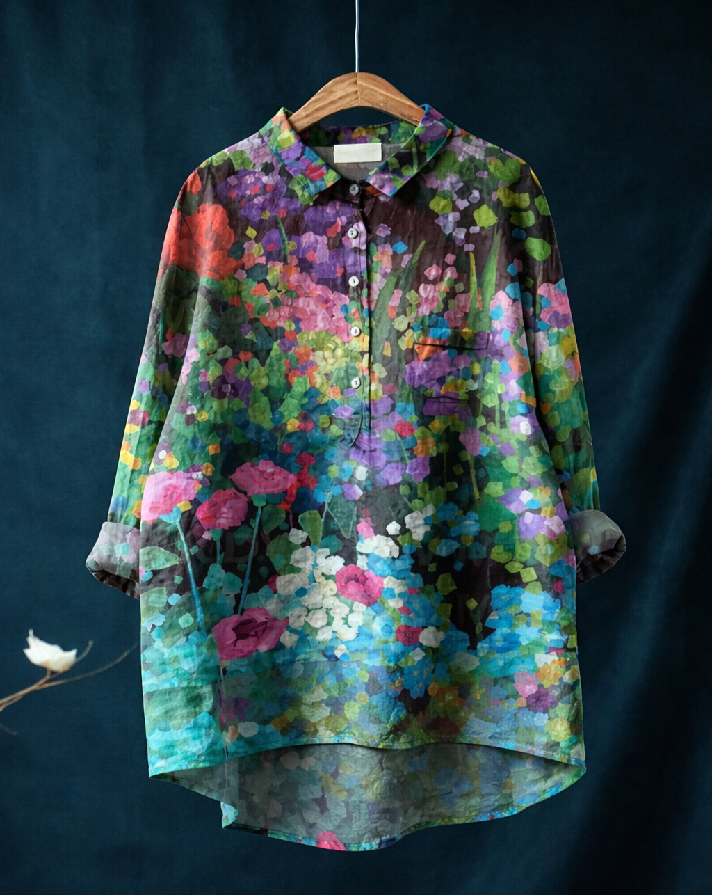 Serenella – Camicia in lino fantasia