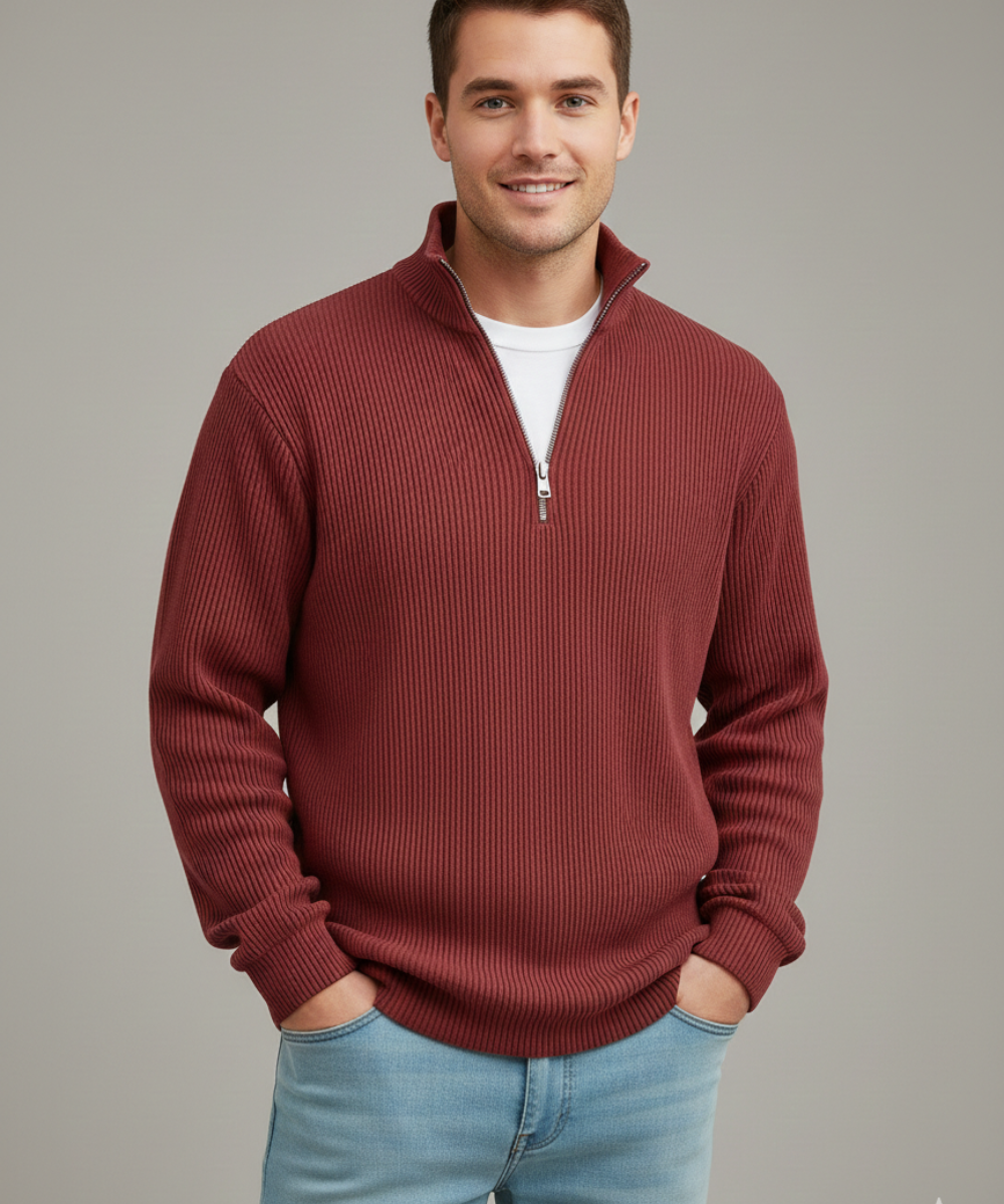 LAURENT MONACO | PULL ZIPPÉ CHALEUR LÉGÈRE POUR HOMMES