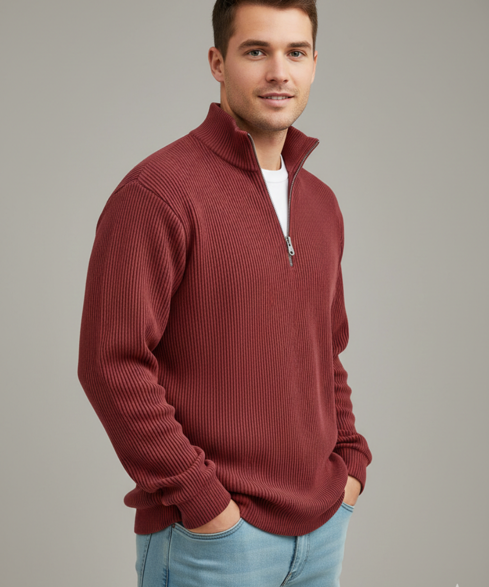 LAURENT MONACO | PULL ZIPPÉ CHALEUR LÉGÈRE POUR HOMMES