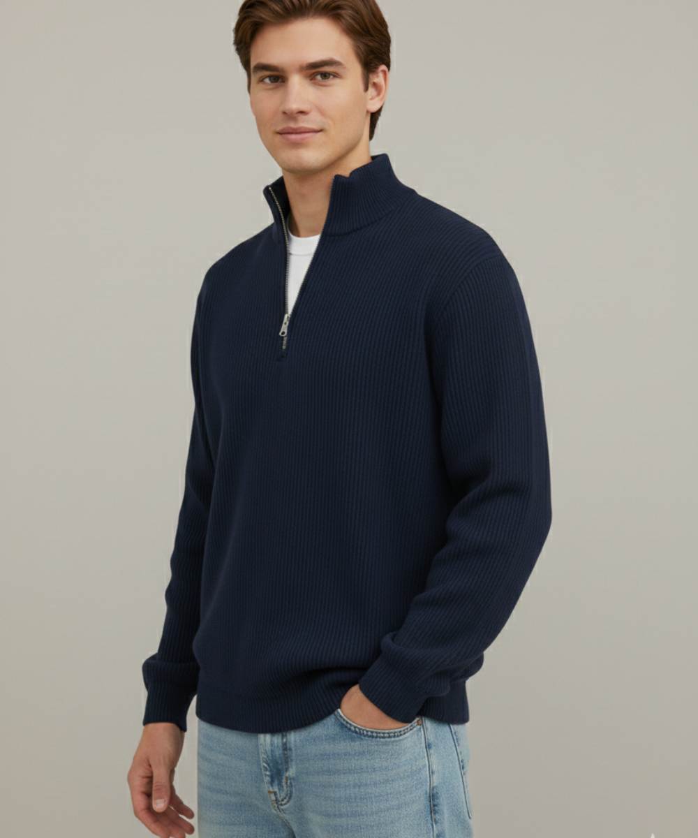 LAURENT MONACO | PULL ZIPPÉ CHALEUR LÉGÈRE POUR HOMMES