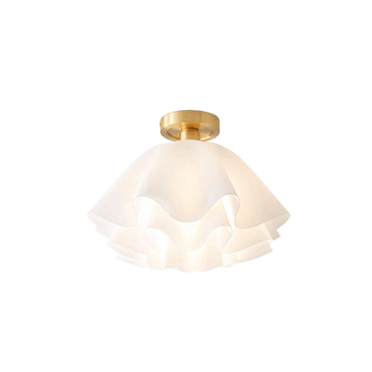 Nuvola | Exclusieve Design Plafondlamp – Gelaagd Kelkvormig Glas met Koperen Armatuur