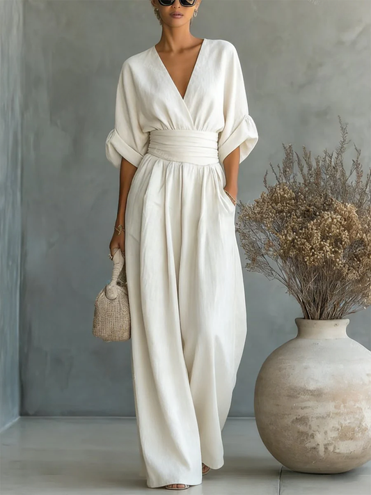 Elira | Essential V-Neck Jumpsuit