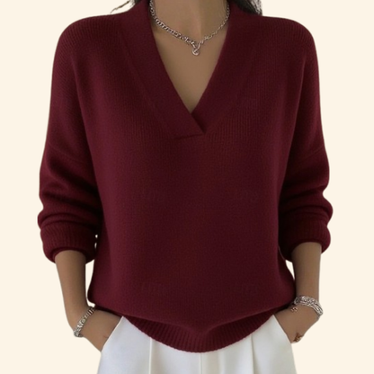 Vona - Maglione con scollo a V effetto soft touch