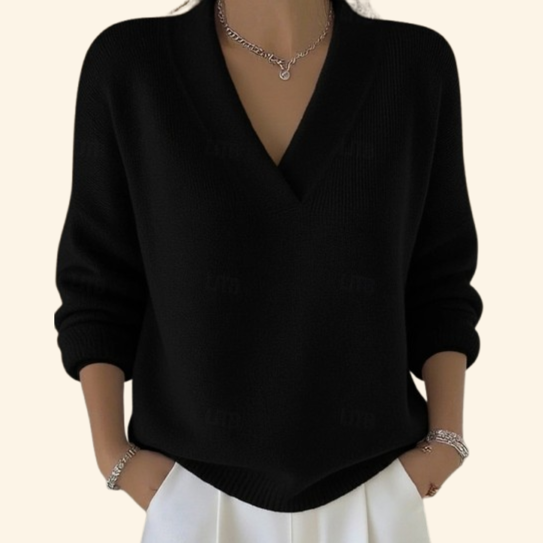 Vona - Maglione con scollo a V effetto soft touch