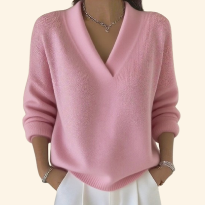 Vona - Maglione con scollo a V effetto soft touch