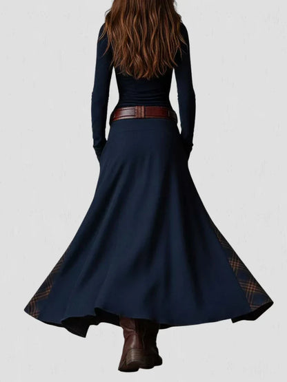 Stela | Rochie maxi din ante cu brâu