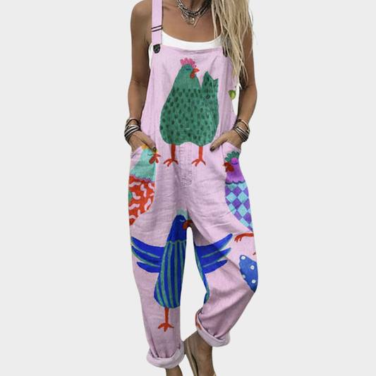 Confortável Macacão Estampado