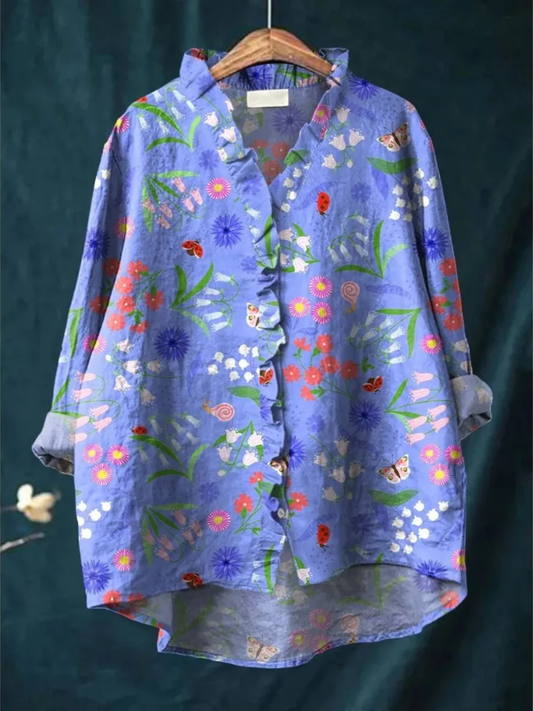 Liora | Wildflower Garden Ruffle Blouse