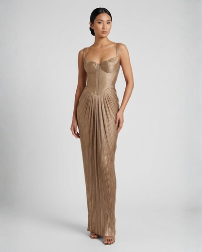 Plissiertes Maxikleid Cléophée