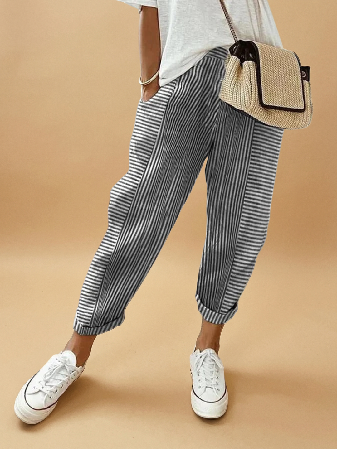 Sepha | Damenhose mit geradem Bein und Streifendesign