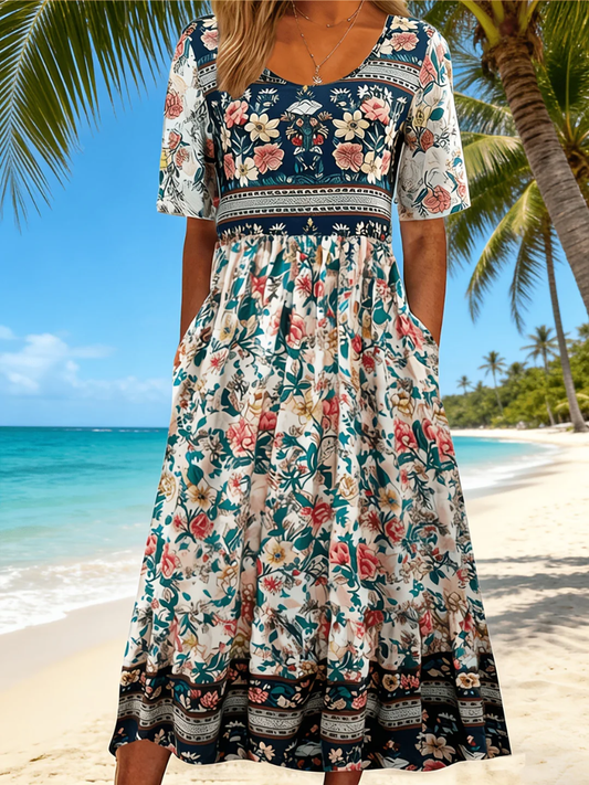 Lanne | Feminines Printkleid mit dekorativem Mustermix