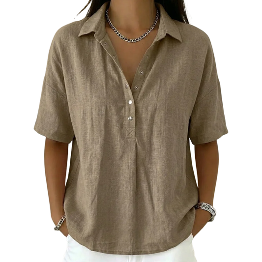 Eulalia - Soft-Touch Collared Blouse