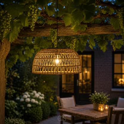 OCS - Buitenhanglamp Solar Rattan