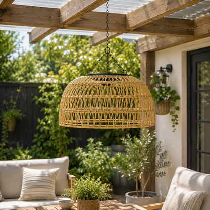 OCS - Buitenhanglamp Solar Rattan