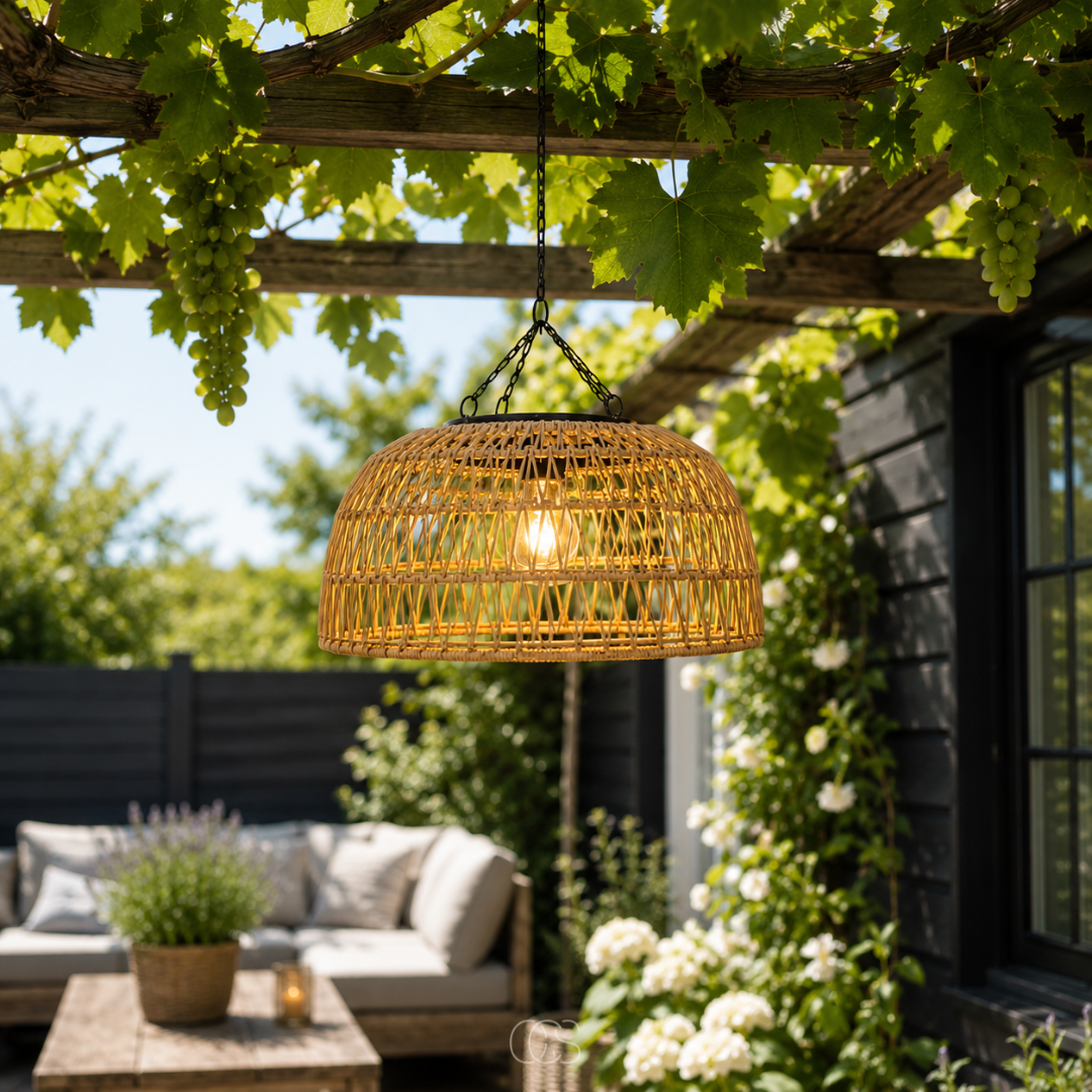 OCS - Buitenhanglamp Solar Rattan