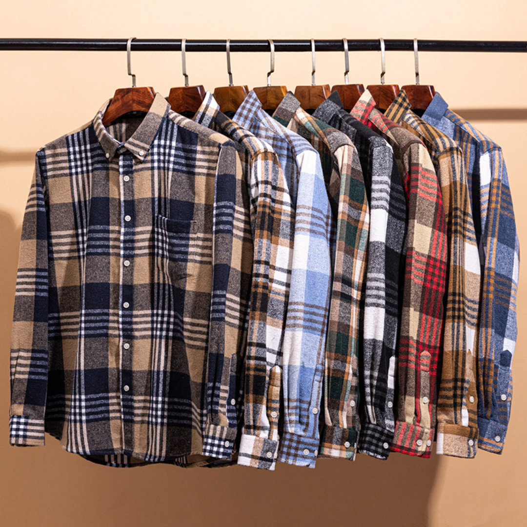 The Modern Gentleman’s Flannel Pattern Button Blouse