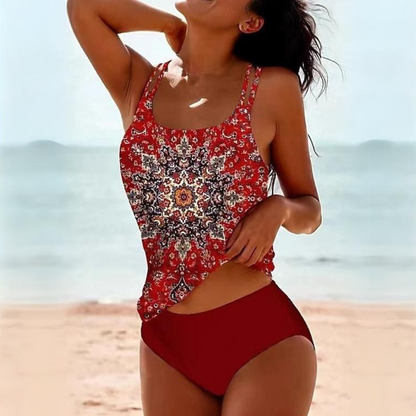 Women’s Tankini Set High Waist Swimwear Comfortable Stretch Quick Dry Beach Pool Summer Outfit