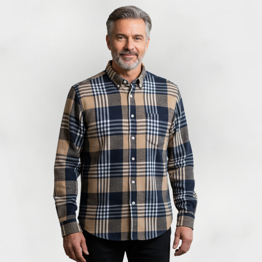 The Modern Gentleman’s Flannel Pattern Button Blouse