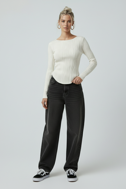 Long Sleeve Cropped Shirt