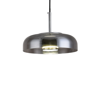 LED Pendelleuchte rund Glas Metall, Moderne Hängelampe