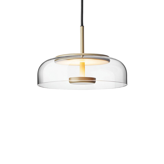 LED Pendelleuchte rund Glas Metall, Moderne Hängelampe