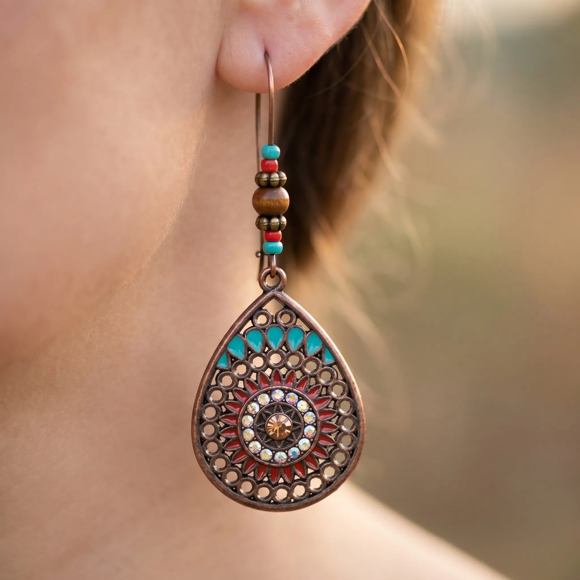 Oorbellen dames | Boho statement oorbellen druppelvorm