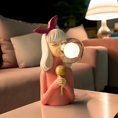 BubbleFairies Bordslampa - Charmig Kvartett av Tecknade Flickstatyer