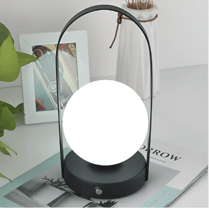 OrbitaLED - Sladdlös Bordslampa med klot - Uppladdningsbar och Rostfri