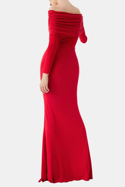 Orianna – Off-Shoulder Long Sleeve Long Dress
