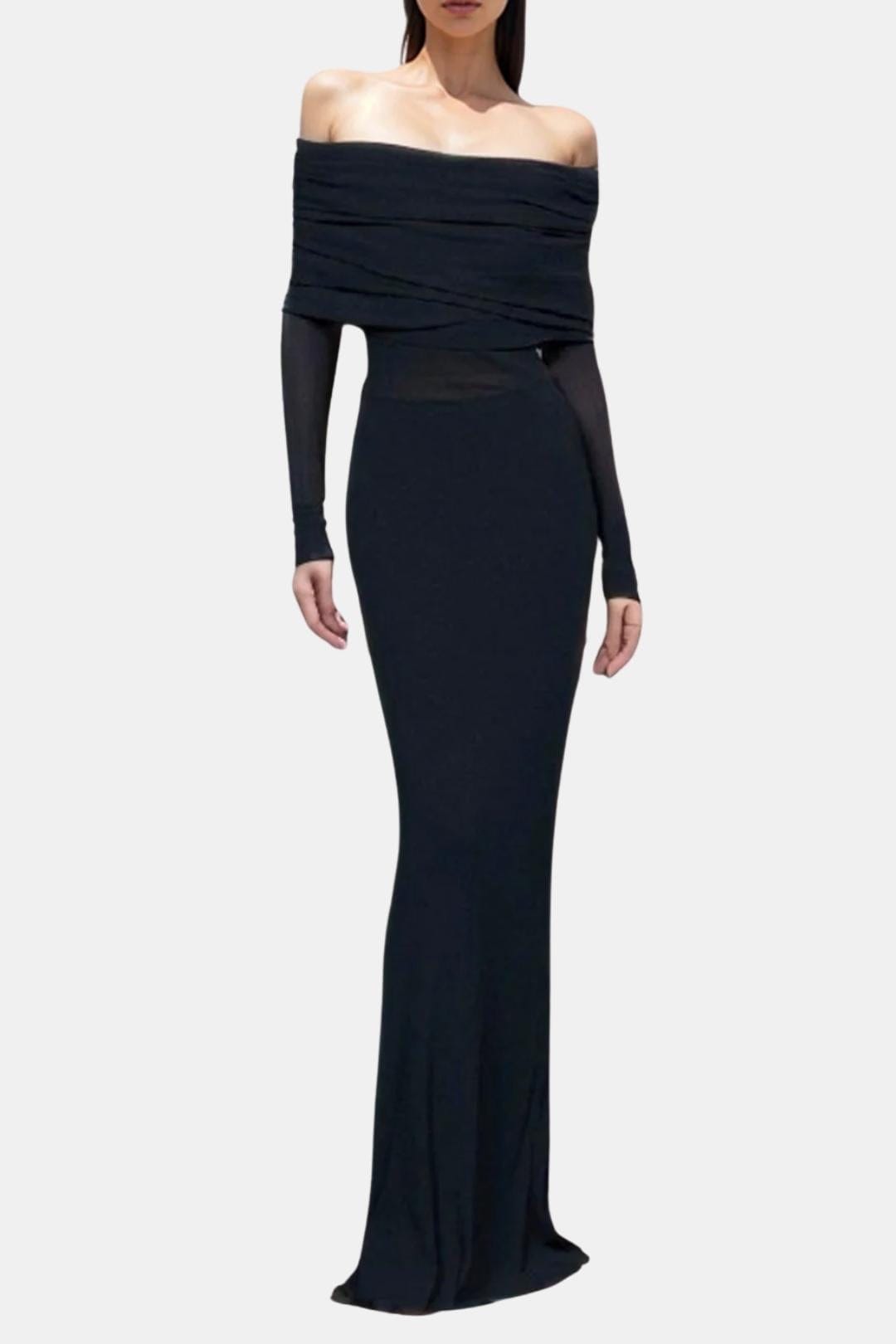 Orianna – Off-Shoulder Long Sleeve Long Dress