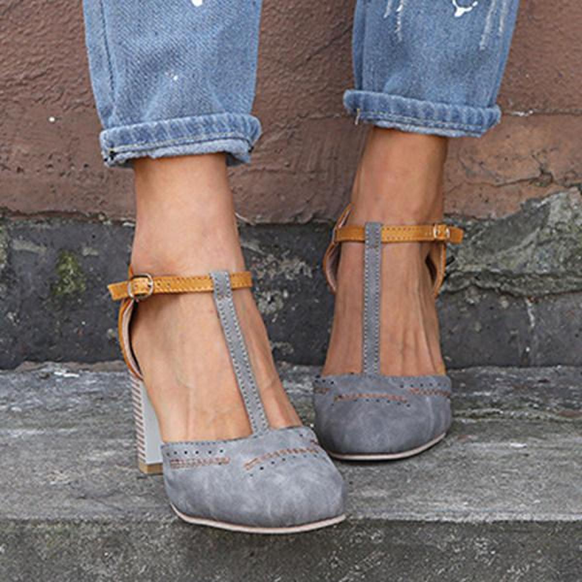 Olivia | Women vintage Ankle Strap heels