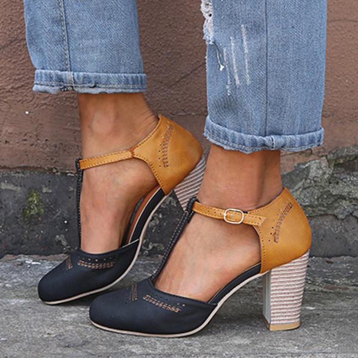 Olivia | Women vintage Ankle Strap heels