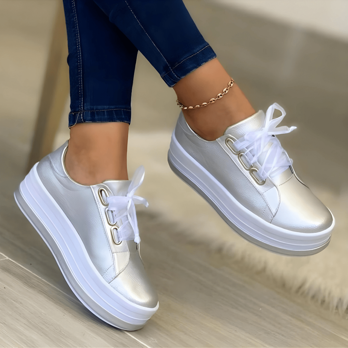 Violet | Women Trendy Elevated Sole casual sneakers