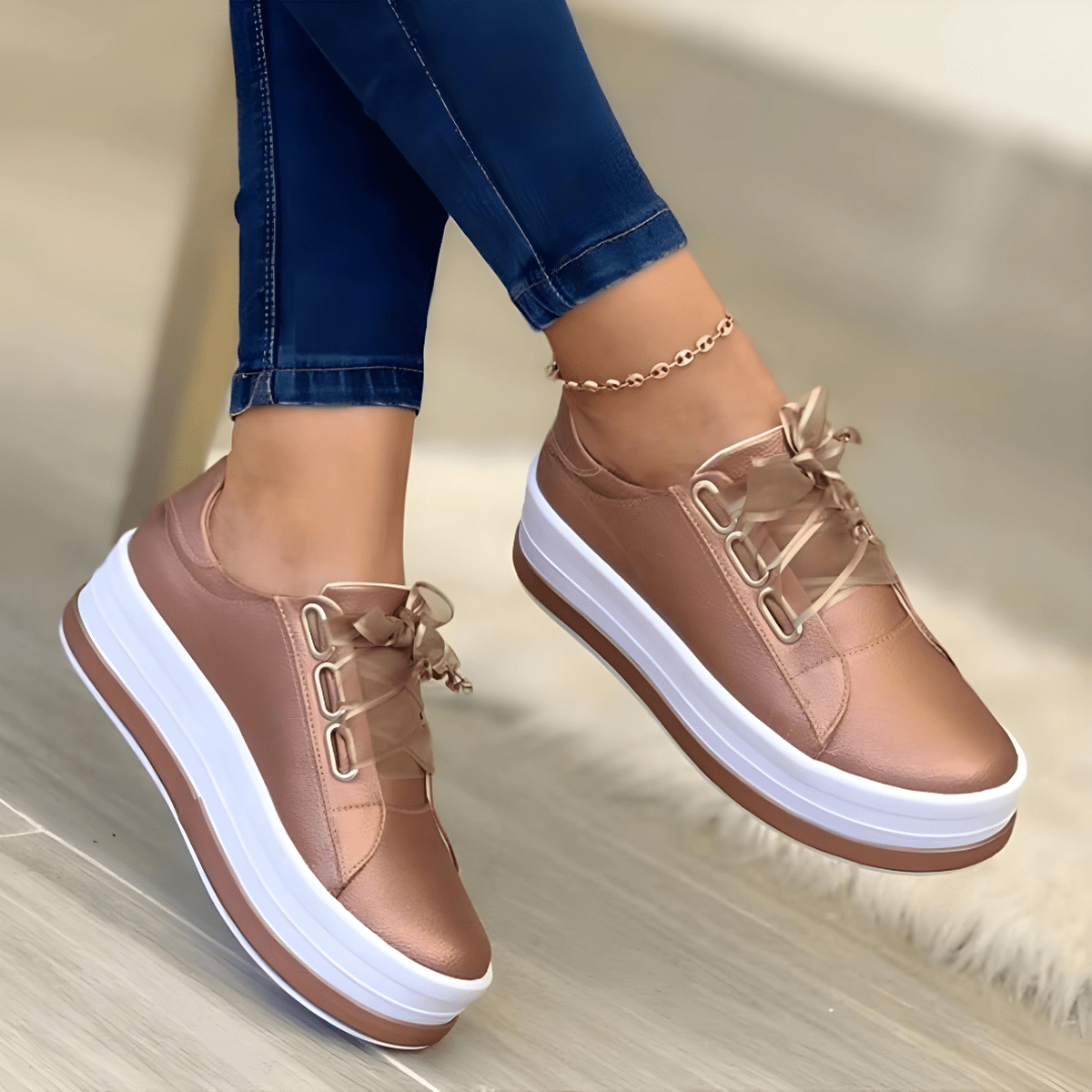 Violet | Women Trendy Elevated Sole casual sneakers