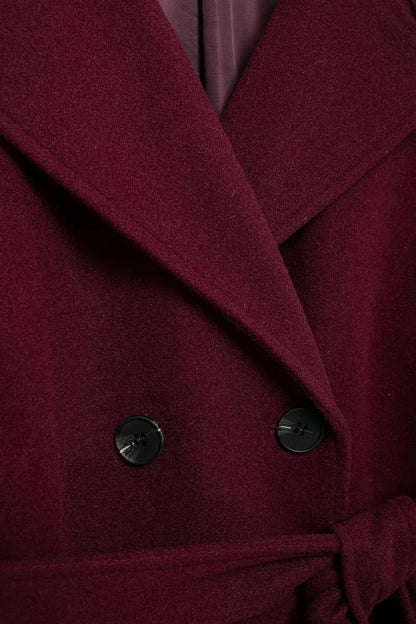 Victoria Manteau Oversize Femme – Manteau Laine Mélangée Burgundy Coupe Élégante