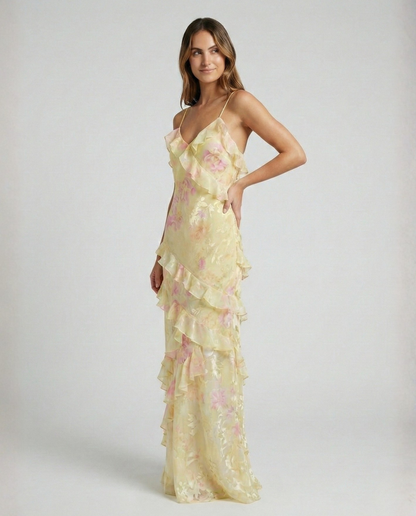 Isabella | Maxi Dress with Layered Ruffle Skirt