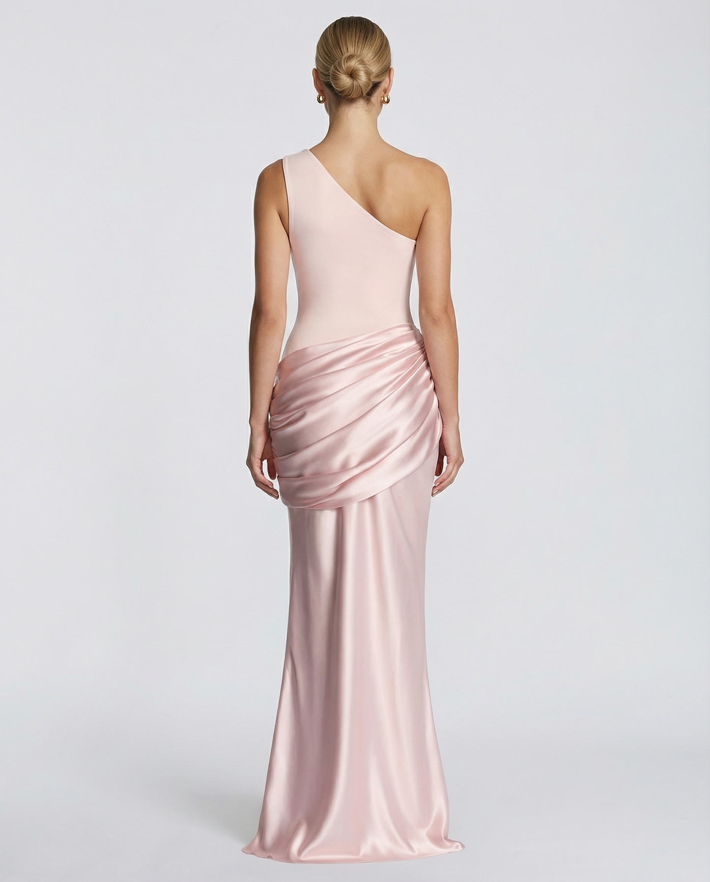 Alyssa | Maxi Dress with One-Shoulder Satin Drape