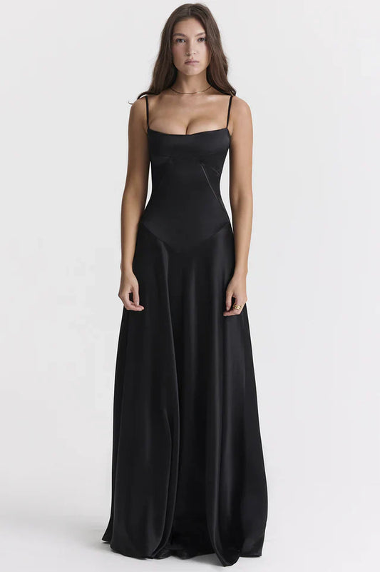 Cara | Lace-Up Back Maxi Dress