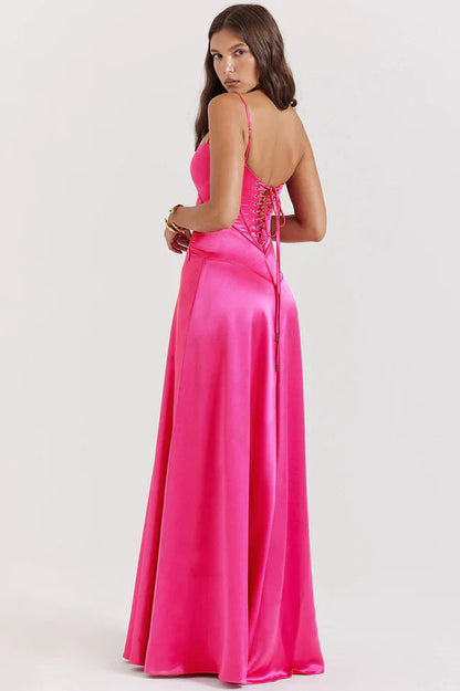 Cara | Lace-Up Back Maxi Dress