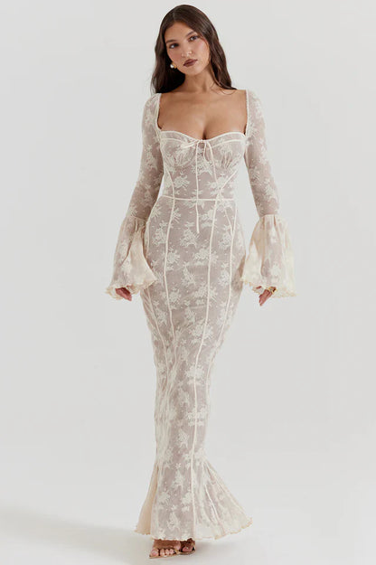 Deana | Maxi Dress with Lace Corset Bodice