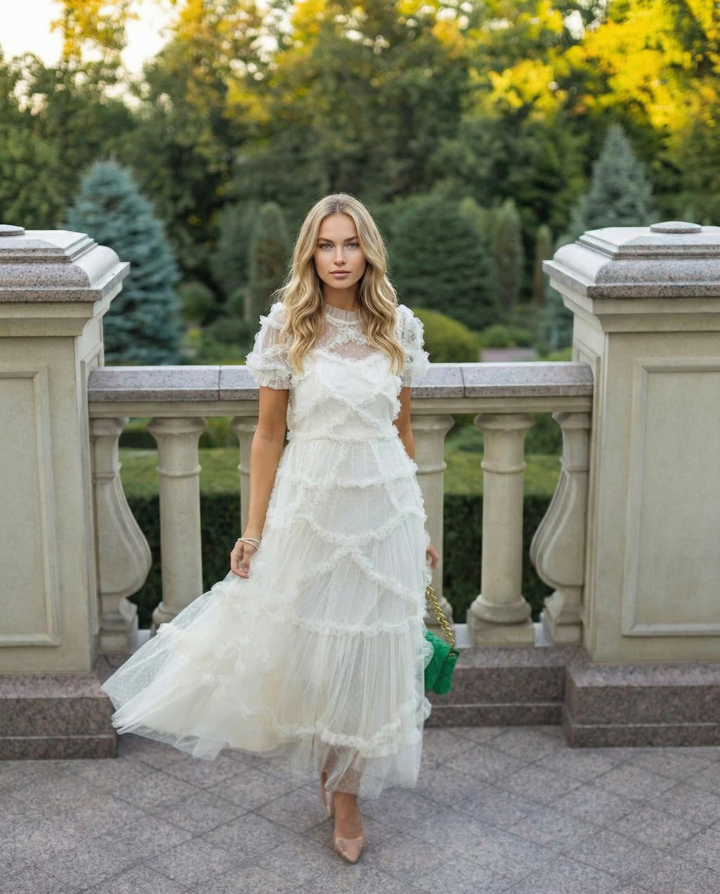 Ola | Maxi Dress with Ruffled Tulle Layers