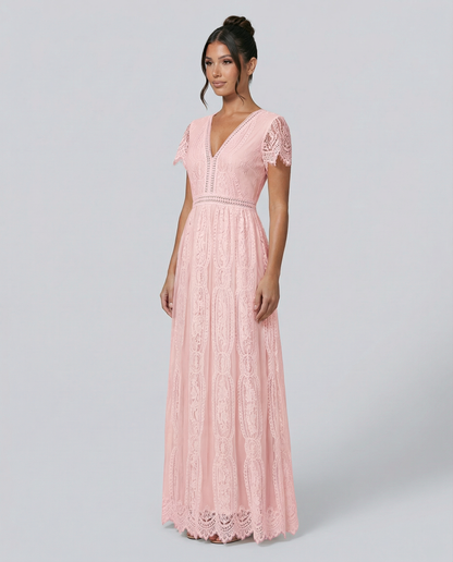 Felicia | Lace V Neck Maxi Dress