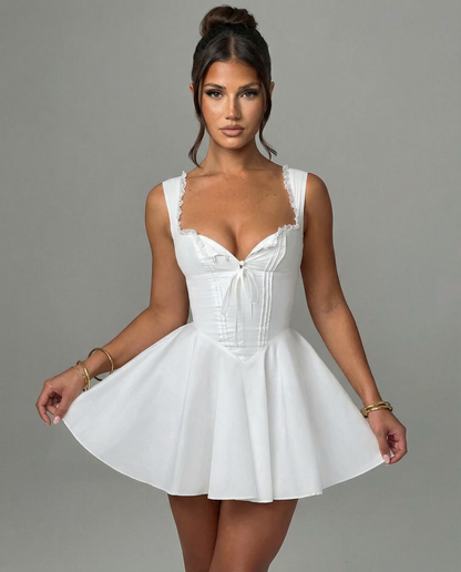 Iris | Mini Dress with Corset Waist and Flared Skirt