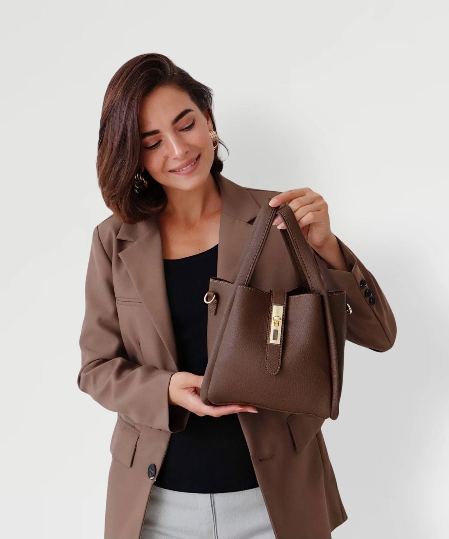 Ailsa - Adjustable Strap Vegan Leather Bucket Bag