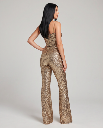 The Nova — Sequin Flared Jumpsuit